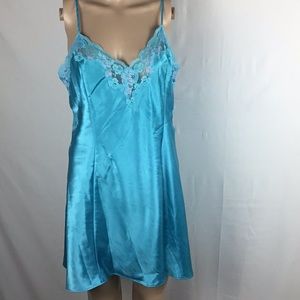 👍Fredericks OF Hollywood Short Nightgown Blue L